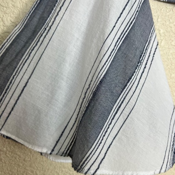 Anthropologie x Lilka Off the Shoulder Top Womens XS Blue White Bell Sleeve - Picture 6 of 10